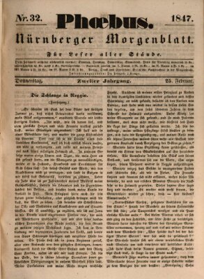 Phoebus (Nürnberger Tagblatt) Donnerstag 25. Februar 1847