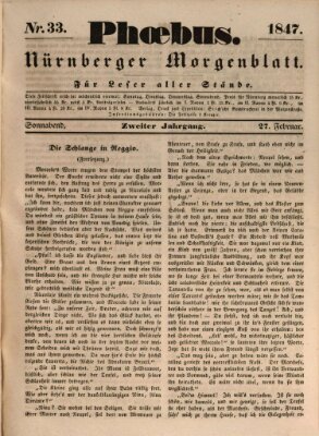 Phoebus (Nürnberger Tagblatt) Samstag 27. Februar 1847