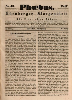 Phoebus (Nürnberger Tagblatt) Dienstag 16. März 1847