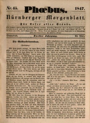 Phoebus (Nürnberger Tagblatt) Samstag 20. März 1847