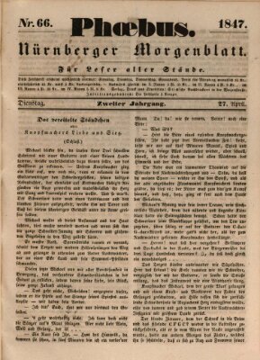 Phoebus (Nürnberger Tagblatt) Dienstag 27. April 1847