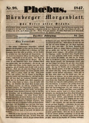 Phoebus (Nürnberger Tagblatt) Donnerstag 24. Juni 1847