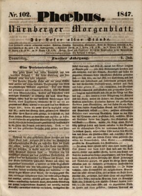 Phoebus (Nürnberger Tagblatt) Donnerstag 1. Juli 1847