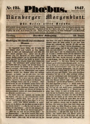 Phoebus (Nürnberger Tagblatt) Dienstag 10. August 1847