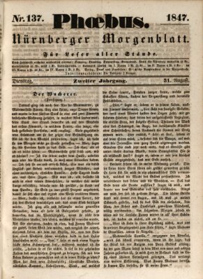 Phoebus (Nürnberger Tagblatt) Dienstag 31. August 1847