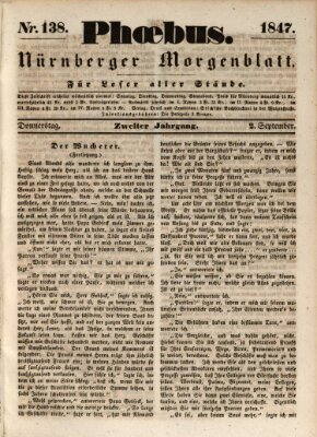 Phoebus (Nürnberger Tagblatt) Donnerstag 2. September 1847