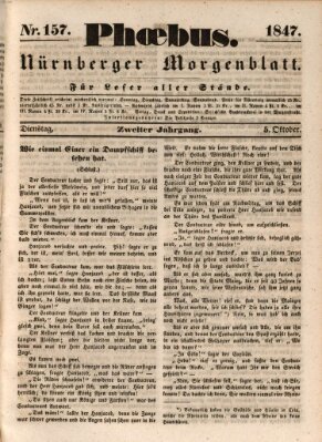 Phoebus (Nürnberger Tagblatt) Dienstag 5. Oktober 1847