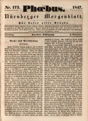 Phoebus (Nürnberger Tagblatt) Dienstag 2. November 1847