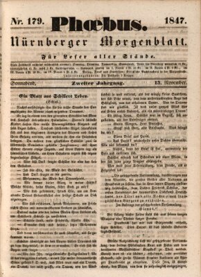 Phoebus (Nürnberger Tagblatt) Samstag 13. November 1847