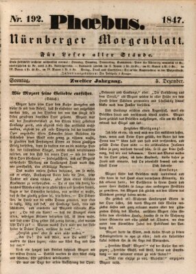 Phoebus (Nürnberger Tagblatt) Sonntag 5. Dezember 1847