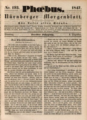 Phoebus (Nürnberger Tagblatt) Dienstag 7. Dezember 1847