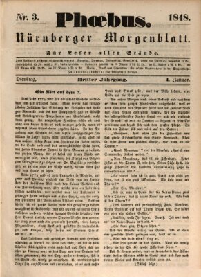 Phoebus (Nürnberger Tagblatt) Dienstag 4. Januar 1848