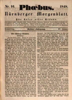 Phoebus (Nürnberger Tagblatt) Donnerstag 27. Januar 1848