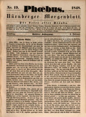 Phoebus (Nürnberger Tagblatt) Dienstag 1. Februar 1848