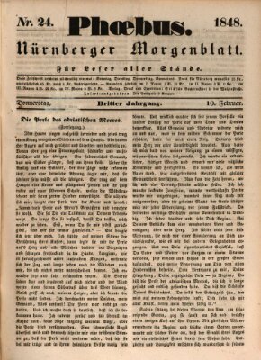 Phoebus (Nürnberger Tagblatt) Donnerstag 10. Februar 1848