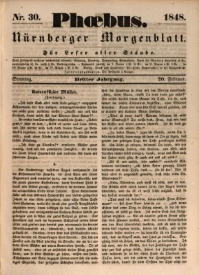 Phoebus (Nürnberger Tagblatt) Sonntag 20. Februar 1848