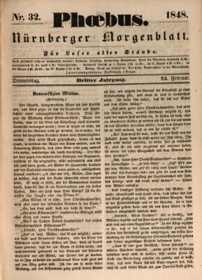 Phoebus (Nürnberger Tagblatt) Donnerstag 24. Februar 1848