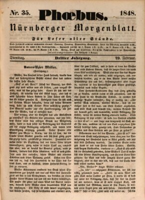 Phoebus (Nürnberger Tagblatt) Dienstag 29. Februar 1848