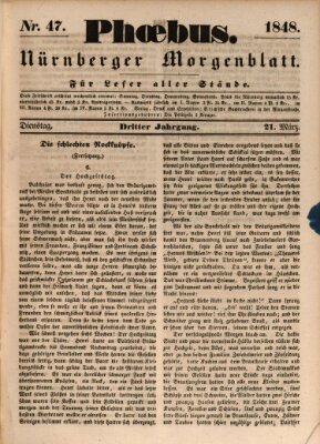 Phoebus (Nürnberger Tagblatt) Dienstag 21. März 1848