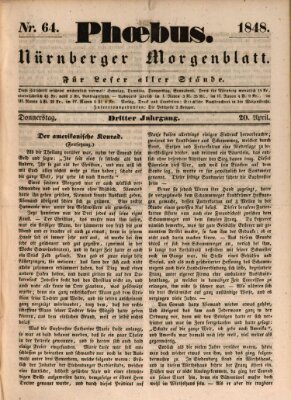 Phoebus (Nürnberger Tagblatt) Donnerstag 20. April 1848