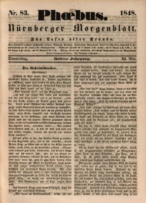 Phoebus (Nürnberger Tagblatt) Donnerstag 25. Mai 1848