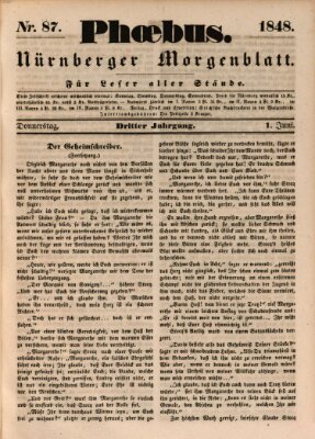 Phoebus (Nürnberger Tagblatt) Donnerstag 1. Juni 1848