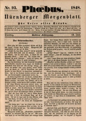 Phoebus (Nürnberger Tagblatt) Dienstag 13. Juni 1848