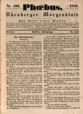 Phoebus (Nürnberger Tagblatt) Sonntag 25. Juni 1848