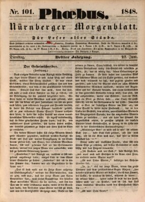 Phoebus (Nürnberger Tagblatt) Dienstag 27. Juni 1848