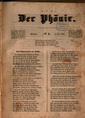 Der Phönix Mittwoch 2. Januar 1850