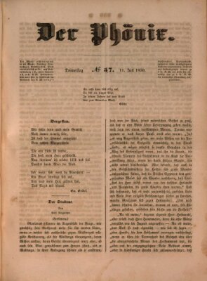 Der Phönix Donnerstag 11. Juli 1850