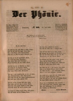 Der Phönix Donnerstag 18. Juli 1850