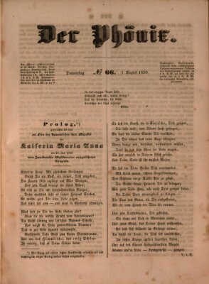 Der Phönix Donnerstag 1. August 1850