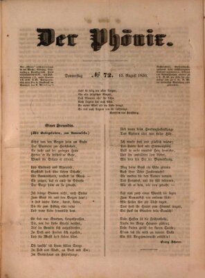 Der Phönix Donnerstag 15. August 1850