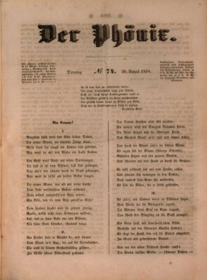 Der Phönix Dienstag 20. August 1850