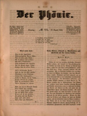 Der Phönix Dienstag 27. August 1850