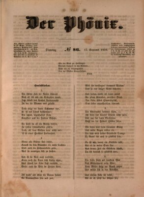 Der Phönix Dienstag 17. September 1850