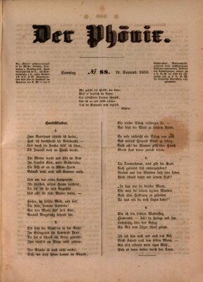 Der Phönix Samstag 21. September 1850