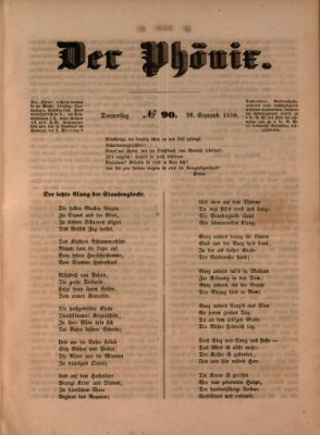 Der Phönix Donnerstag 26. September 1850