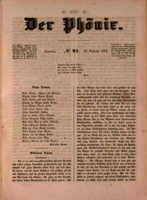 Der Phönix Samstag 28. September 1850