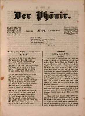 Der Phönix Donnerstag 3. Oktober 1850