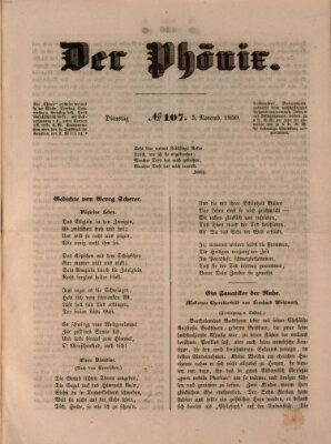 Der Phönix Dienstag 5. November 1850