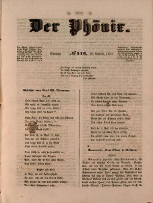 Der Phönix Dienstag 19. November 1850