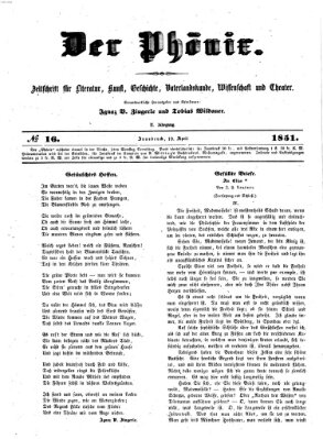 Der Phönix Samstag 19. April 1851