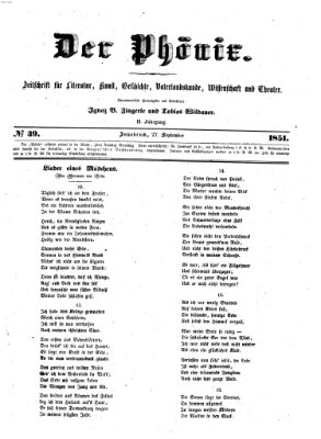 Der Phönix Samstag 27. September 1851