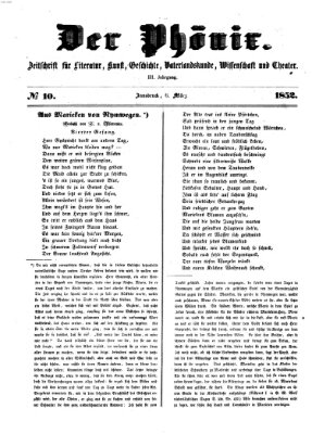 Der Phönix Samstag 6. März 1852