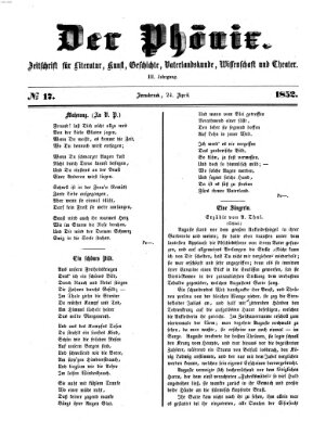 Der Phönix Samstag 24. April 1852