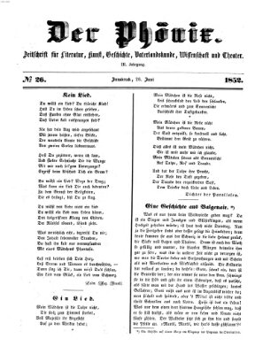 Der Phönix Samstag 26. Juni 1852