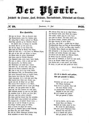 Der Phönix Samstag 17. Juli 1852