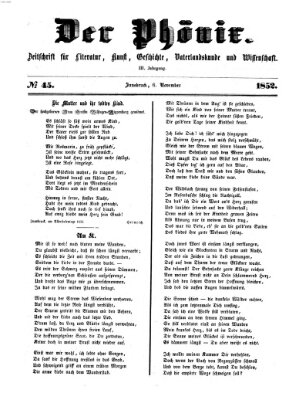 Der Phönix Samstag 6. November 1852